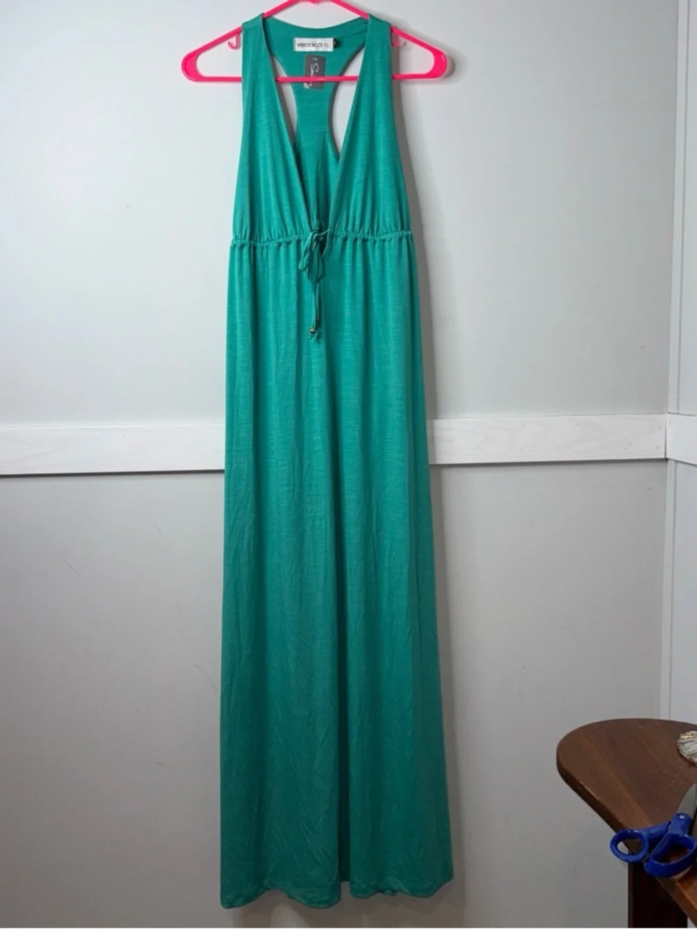 Veronica M Teal Sleeveless Dress with Racerback - Picture 2 of 9